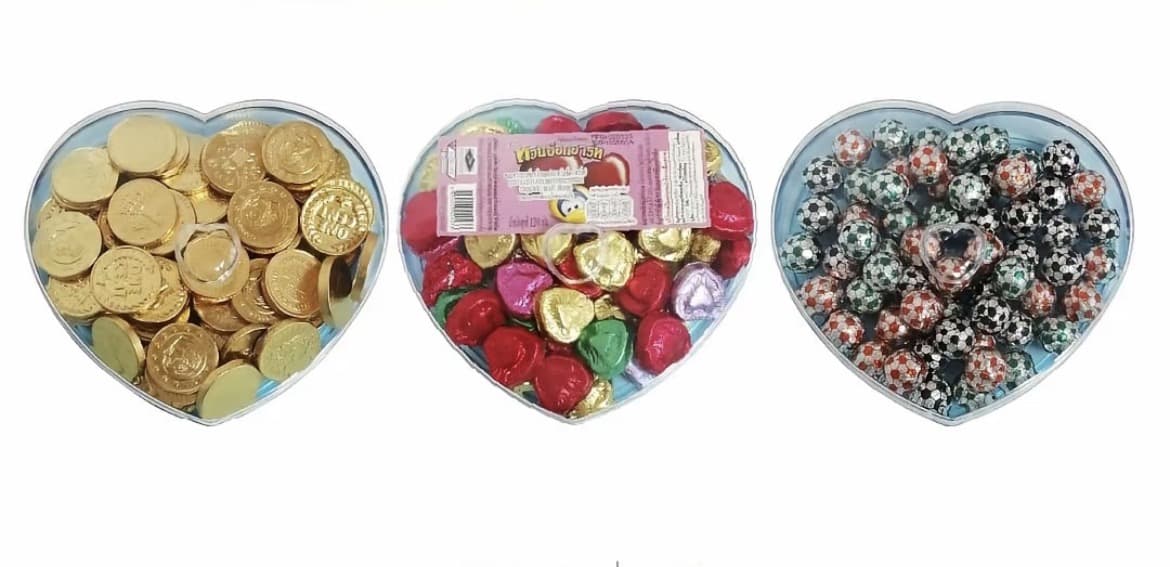  ทวินช็อกฮาร์ท (Twin Choc Heart) ขนมหวานรสช็อกโกแลตกล่องหัวใจ หลากหลายรูปทรง น้ำหนัก 120 กรัม หอม หวาน ได้รับตราฮาลาล(รับ 8,200 แต้ม)