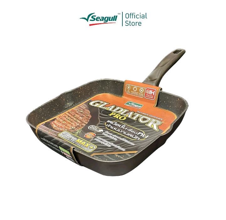 Seagull กระทะย่างสี่เหลี่ยมนอนสติ๊ก กลาดิเอเตอร์โปรอินดักชั่น 28 ซม. (รับ61,200แต้ม)