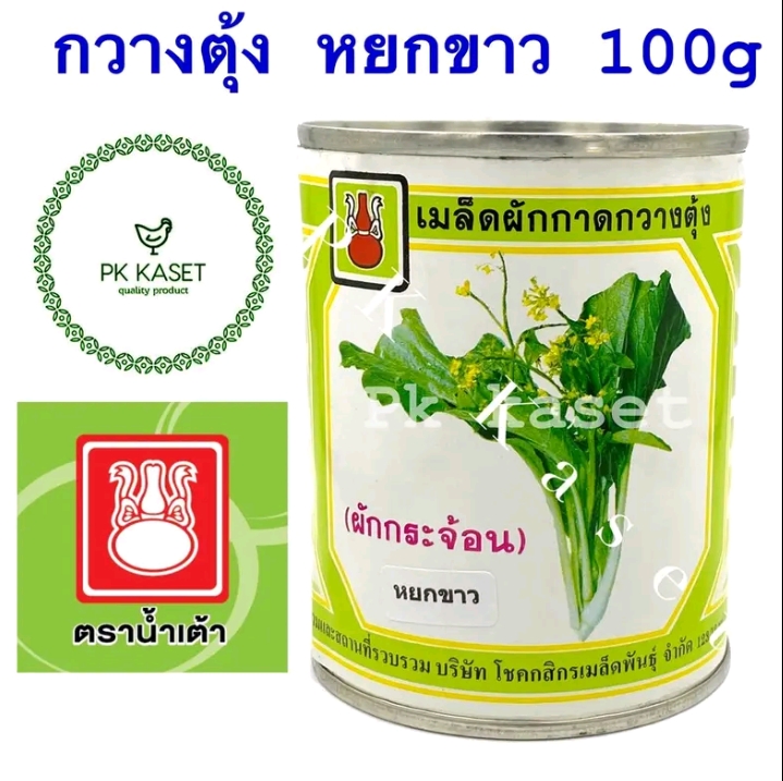 เมล็ดกวางตุ้งผักกะจ้อนหยกขาว ตราน้ำเต้ากระป๋อง 100 กรัม(รับ7,750แต้ม)