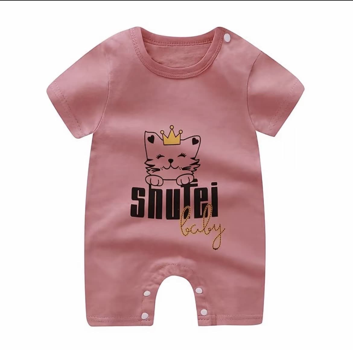 ชุดบอดี้สูทลายแมวสีแดงSize 90 cmสำหรับ เด็กแรกเกิด แบบมีกระดุมที่ไหล่และเป้ากางเกง (รับ7,350 แต้ม)