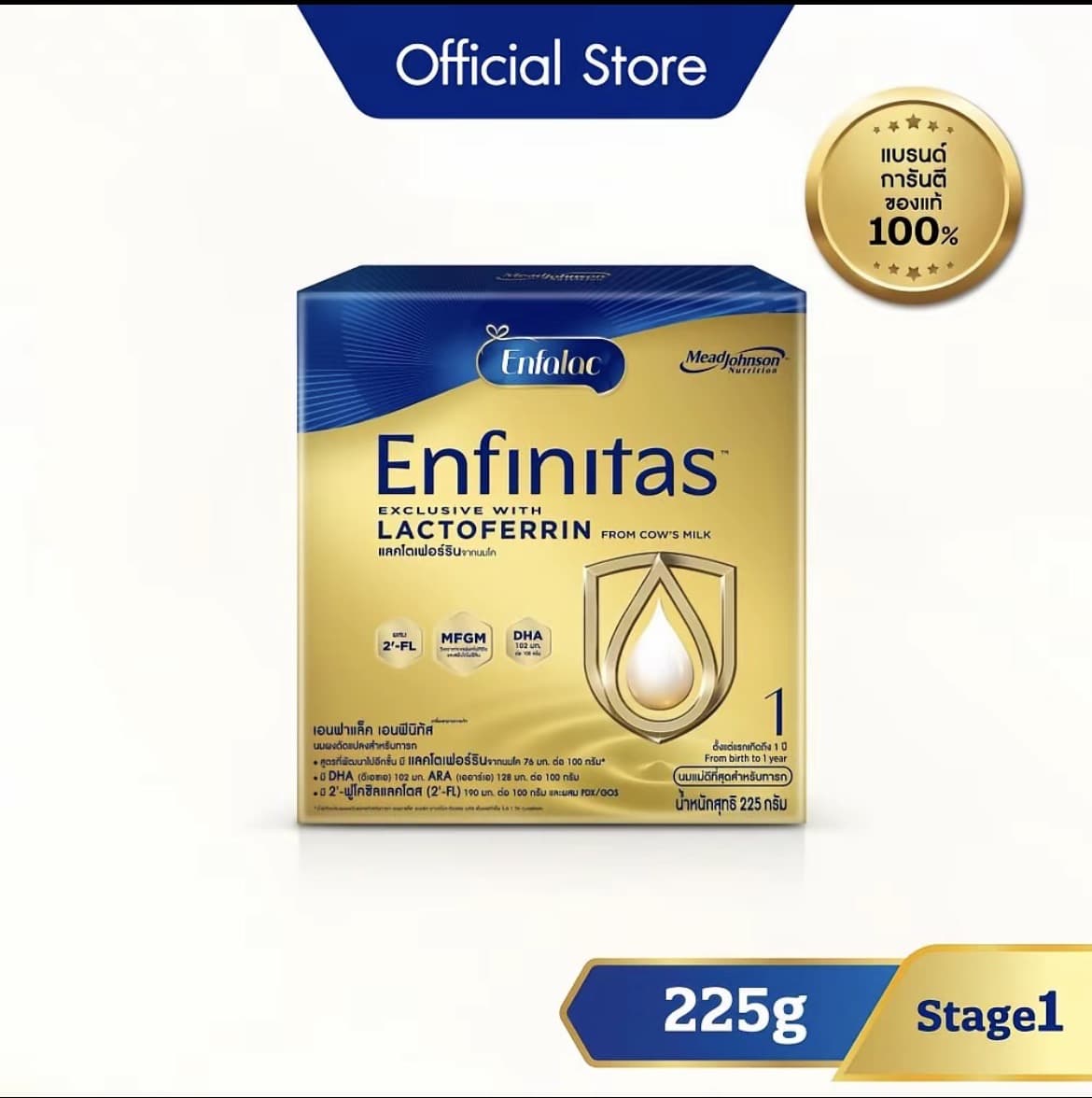 นมผง เอนฟาแล็ค เอนฟินิทัส สูตร1 (225 กรัม) Enfalac Enfinitas Stage1 (225 g)(รับ23,700 แต้ม)