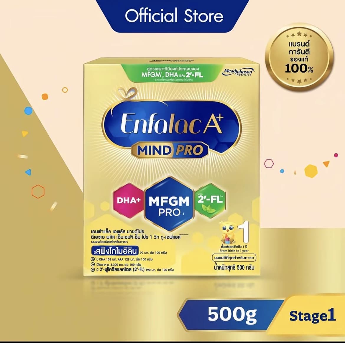 นมผง เอนฟาแล็ค เอพลัส มายด์โปร สูตร1 (500 กรัม) Enfalac A+ MindPro Stage1 (500 g)(รับ34,200 แต้ม)