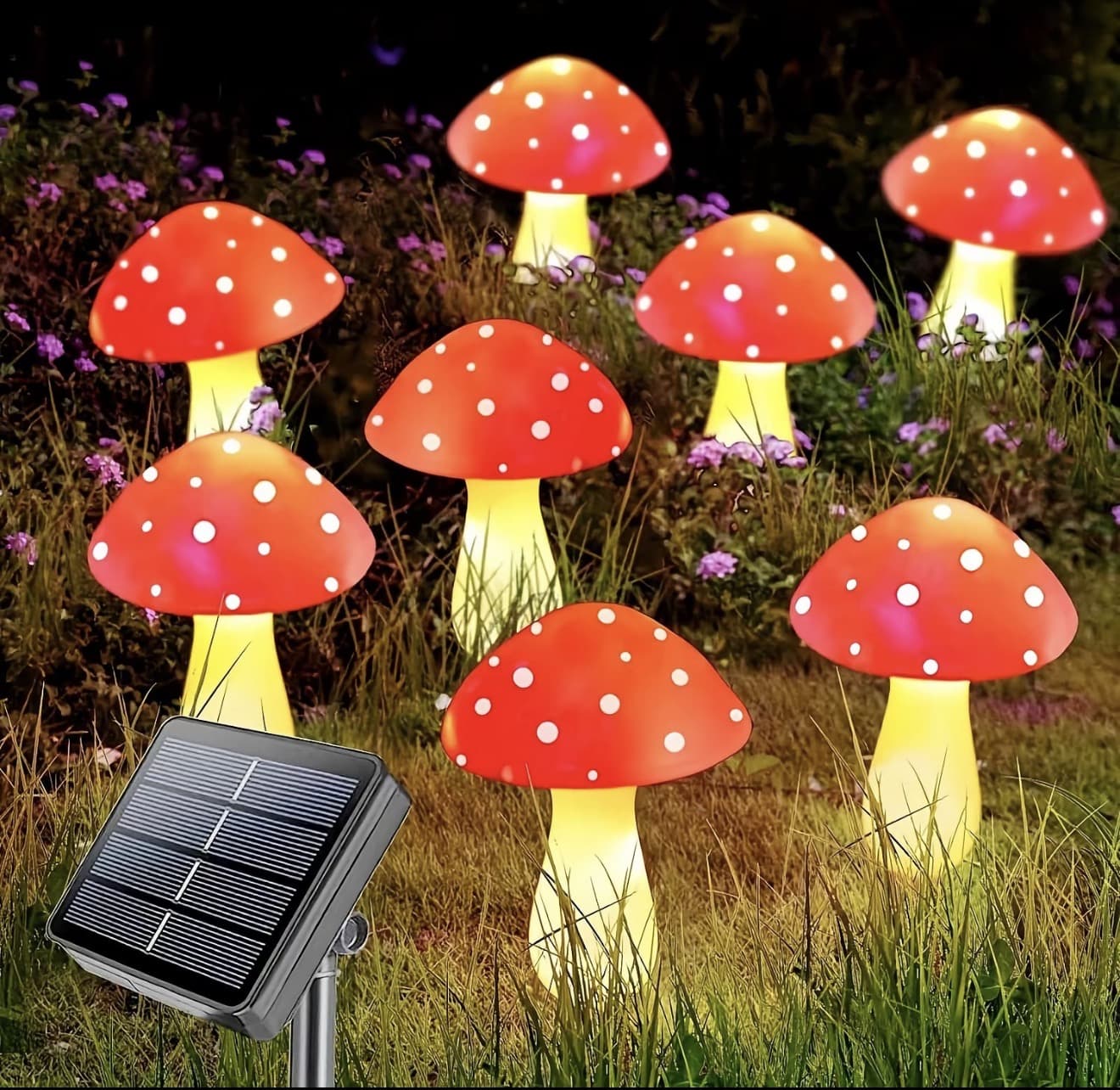 ไฟเห็ดพลังงานแสงอาทิตย์กลางแจ้ง, ไฟโพสต์ไม้ ตกแต่งสวนพลังงานแสงอาทิตย์ LED, โหมดแสง 8 โหมด, เหมาะสำหรับตกแต่งสวนพลังงานแสงอาทิตย์,เหมาะสำหรับคริสต์มาส, ฮาโลวีน, งานแต่งงาน, ตกแต่งปาร์ตี้วันหยุด (รับ 15,950 แต้ม)