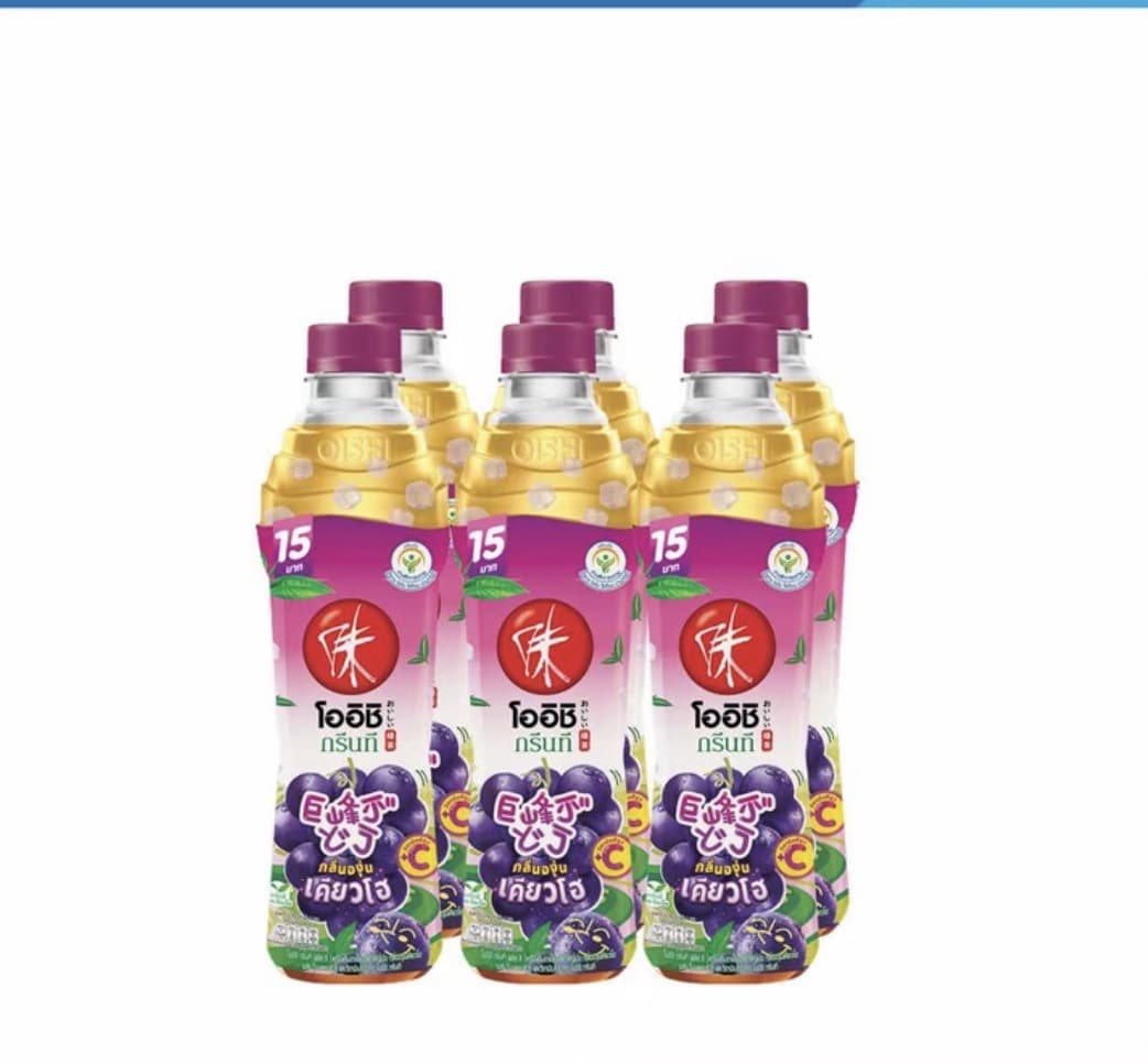 โออิชิ ชาเขียวพร้อมดื่ม 350/370 มล. แพ็ค 6 ขวด/องุ่นเคียวโฮ (รับ8,700แต้ม)