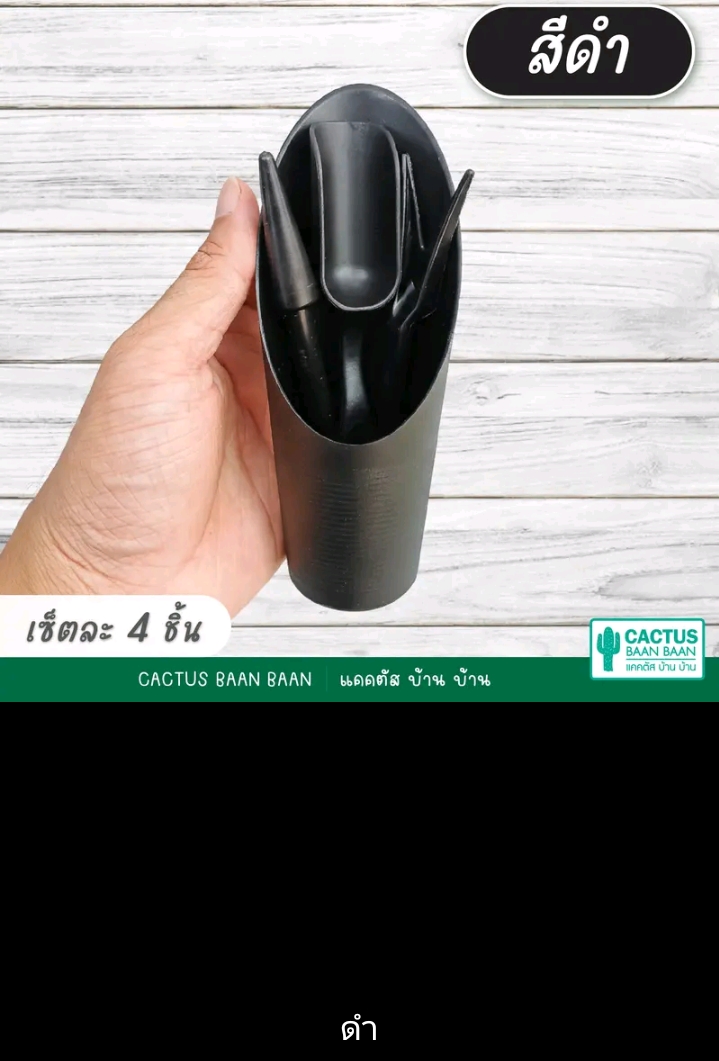 ชุดอุปกรณ์ปลูกแคคตัสและไม้อวบน้ำ สีดำ(รับ8250แต้ม)