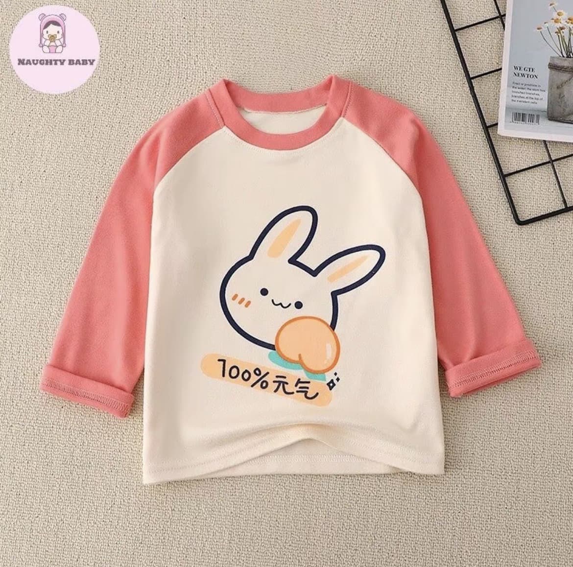 เสื้อแขนยาวกันหนาวเด็กลายการ์ตูนกระต่ายไซส์90 น่ารัก ผ้าฝ้าย100%(รับ8,700แต้ม)