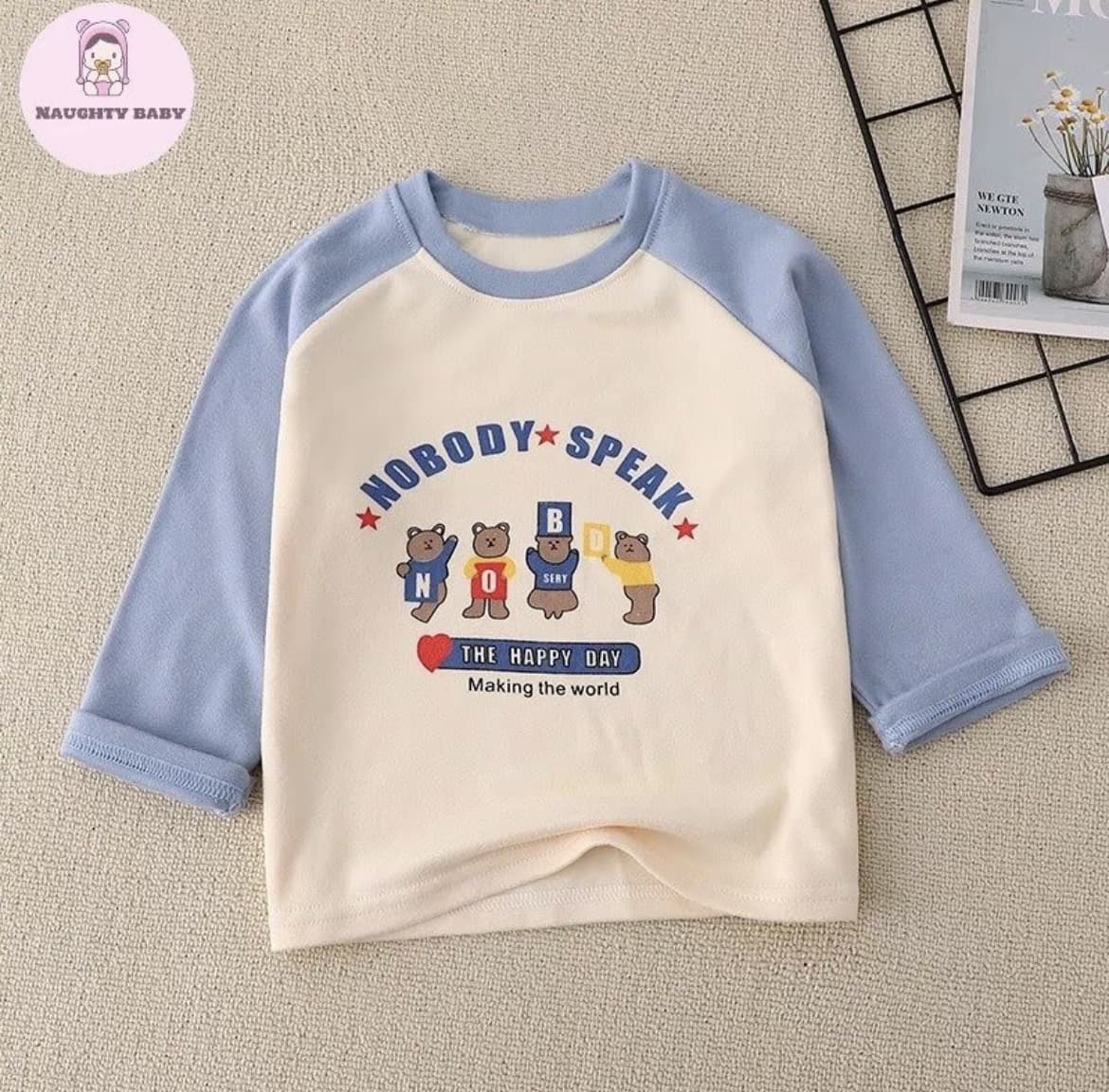  เสื้อแขนยาวกันหนาวเด็กลายการ์ตูนหมีไซส์80 น่ารัก ผ้าฝ้าย100%(รับ8,700 แต้ม)