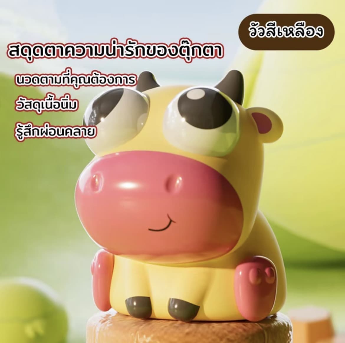 ตุ๊กตาของเล่นบีบวัวเหลือง สกุชชี่บีบตาระเบิดของเล่นเด้งตา ผ่อนคลายอารมณ์ตึงเครียด(รับ8,700 แต้ม)