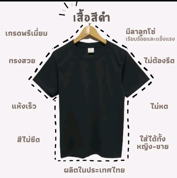 เสื้อยืด สีดำ เสื้อยืดสีพื้น เสื้อยืดแขนสั้น คอกลม เกรดพรีเมี่ยม ใส่สบาย ไม่หด ไม่ต้อง รีด ใส่ได้ทั้งหญิงและชาย ราคาส่ง มีเก็บเงิน ปลายทาง (สินค้าพร้อมจัดส่งทุกวันค่ะ) (รับ8,200แต้ม)