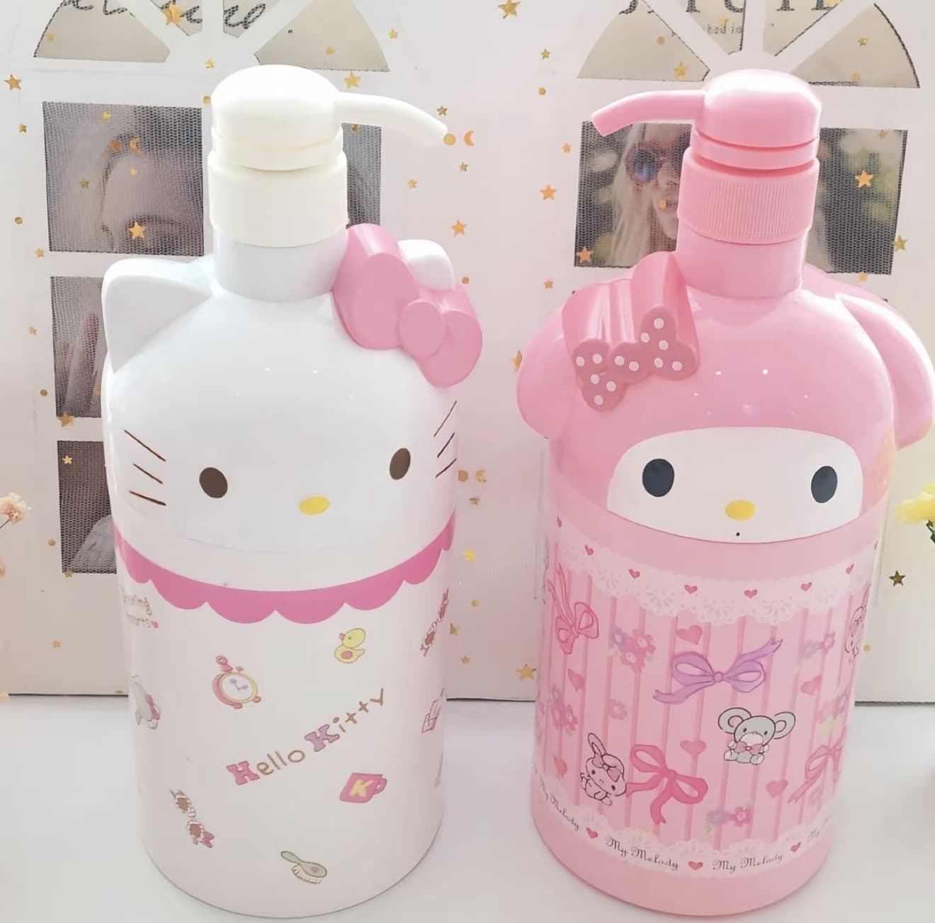 ขวดโลชั่น ความจุมาก ดีไซน์ซุปเปอร์น่ารัก สไตล์ญี่ปุ่น มี My Melody และ Hello Kitty เครื่องจ่ายแบบกด เหมาะสำหรับเจลอาบน้ำและแชมพู ขวดเก็บของ (รับ 13,650 แต้ม)
