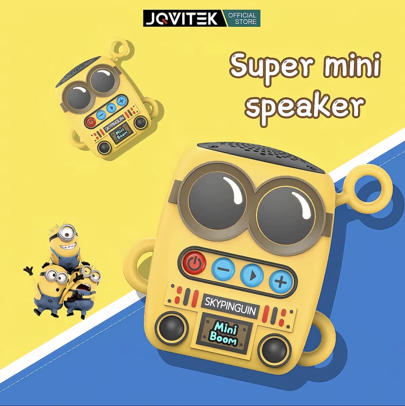 (รับประกัน3เดือน) JQVITEK S52 ลำโพงบลูทูธไซส์มินิ Yellow Person IP65 กันน้ำกันฝุ่น ดีไซน์สุดเก๋พกพาง่าย พร้อมฟังก์ชั่นลำโพง /FM/TF CARD Yellow person Bluetooth Speaker (รับ 14,750 แต้ม)