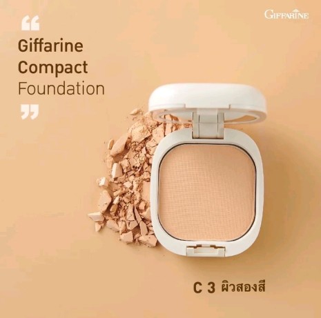 แป้งผสมรองพื้น กิฟฟารีน (Compact Foundation Giffarine) Cosmetic Cosmetics เครื่องสำอาง Cosmetic Women ผู้หญิง14กรัม#C3(รับ13200แต้ม)