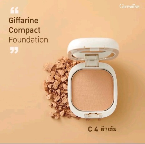 แป้งผสมรองพื้น กิฟฟารีน (Compact Foundation Giffarine) Cosmetic Cosmetics เครื่องสำอาง Cosmetic Women ผู้หญิง14กรัม#C4(รับ13200แต้ม)