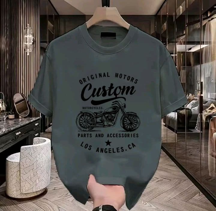 สีเทาเข้ม เสื้อทีเชิดแขนสั้น มีลายพิมพ์ตัวอักษร สำหรับชายและหญิง รุ่นในฤดูร้อน (รับ11,200แต้ม)