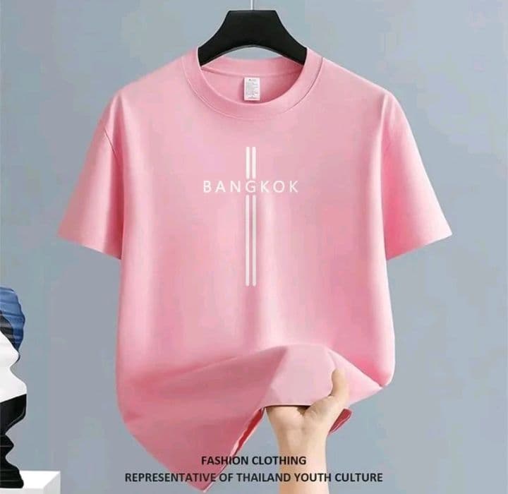 สีชมพู เสื้อยืดทูโทน [COD] เสื้อยืด คอกลม T-shirt เนื้อผ้านุ่มระบายอากาศดี (รับ26,200แต้ม)