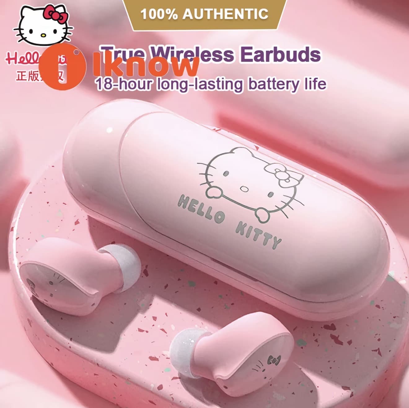 หูฟังไร้สาย Hello Kitty, ของแท้ 100%, หูฟังไร้สายบลูทูธ, เสียง HiFi, ลดเสียงรบกวน, ชุดหูฟัง, หูฟัง TWS,เข้ากันได้กับ IOS และ Android, UKA011 (รับ 34,750 แต้ม)