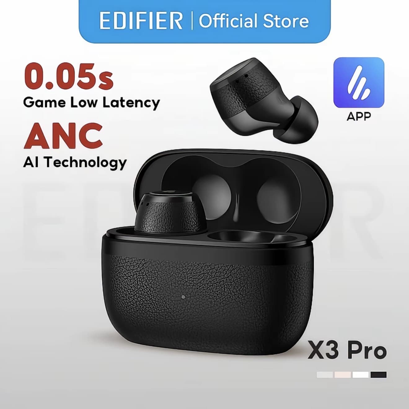 [รับประกัน12เดือน] Edifier X3 Pro TWS ANC ตัดเสียงรบกวน หูฟังบลูทูธ โทรได้ชัดเจน 5.4 เชื่อมต่อสองอปกรณ์ได้ IP54 (รับ 34,700 แต้ม)