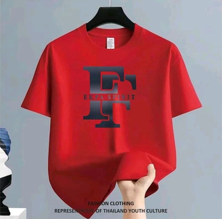 สีแดง เสื้อยืดคอกลม เนื้อผ้านุ่ม ระบายอากาศดี oversize ไม่ละคายเคือง (รับ26,200แต้ม)