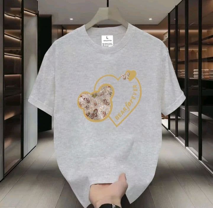 สีเทา เสื้อยืดมาใหม่ ผ้าCOTTON 100% สกรีนด้วยลายแฟชั่น ผ้านุ่มละมุนสุดๆ (รับ11,200แต้ม)