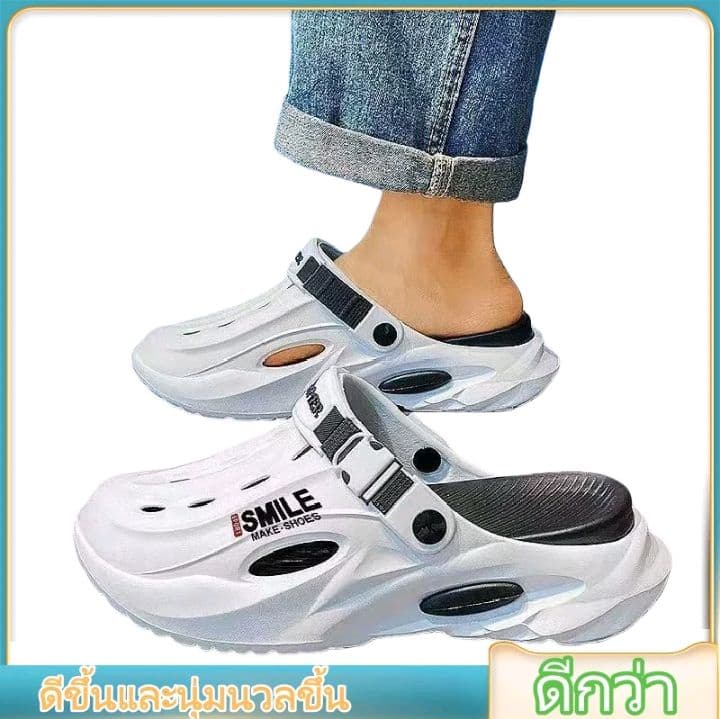 รองเท้าเเตะผู้ชายสุดเก๋ แบบใหม่ปี2025 พื้นหนารองเท้าแตะเท่ๆ สำหรับใส่กลางแจ้ง รองเท้าแตะหัวปิด สำหรับเล่นกีฬาของวัยรุ่น (รับ9,200แต้ม)