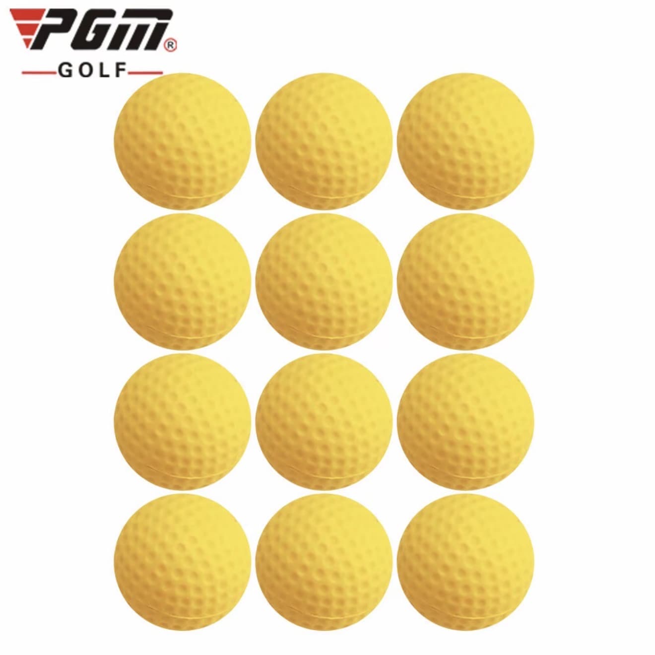 ลูกกอล์ฟ สีเหลือง (12 ลูก) สำหรับฝึกซ้อมในที่ร่ม PGM Q008 (pu foam golf ball)(รับ 13,250 แต้ม)