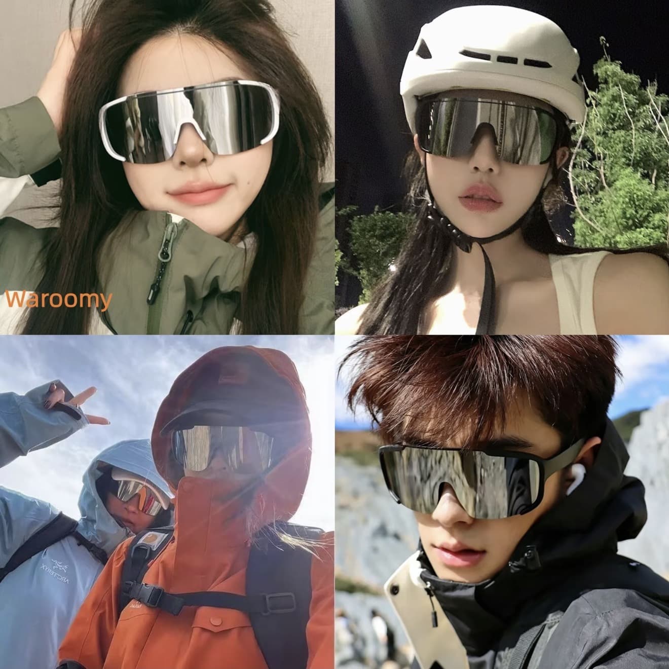 Sport แว่นกันแดดสำหรับเดินป่าและ ปั่นจักรยาน แว่นกีฬาสำหรับกิจกรรมกลางแจ้ง กันลมและ กันทราย แว่นกันแดดกรอบใหญ่ ป้องกันรังสียูวีและ กันแดด (รับ 7,700 แต้ม)