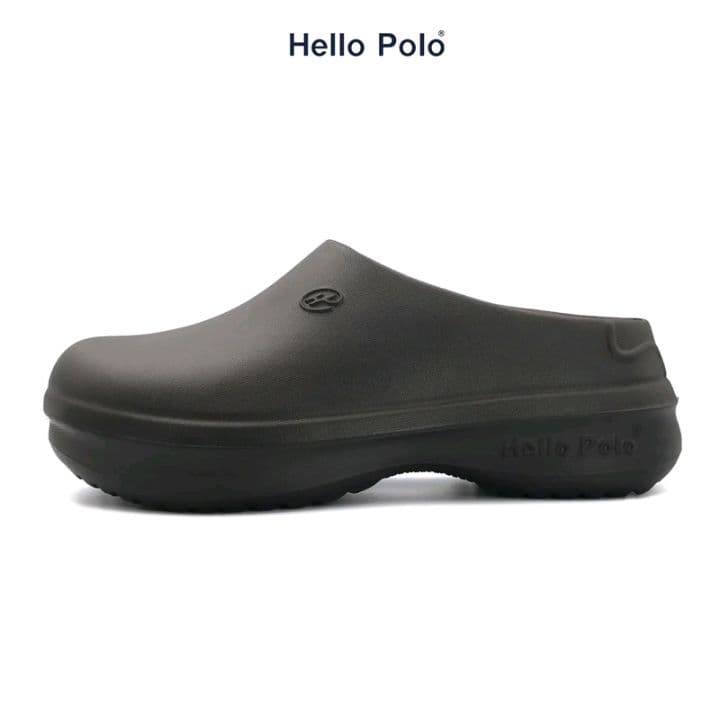 รองเท้าคัทชู Hello Polo สีดำ รุ่นHP8009W ไซส์36-45 วัสดุยางEVA ทนทาน ยืดหยุ่นสูงรองรับแรงกระแทกได้ดี (รับ36,200แต้ม)