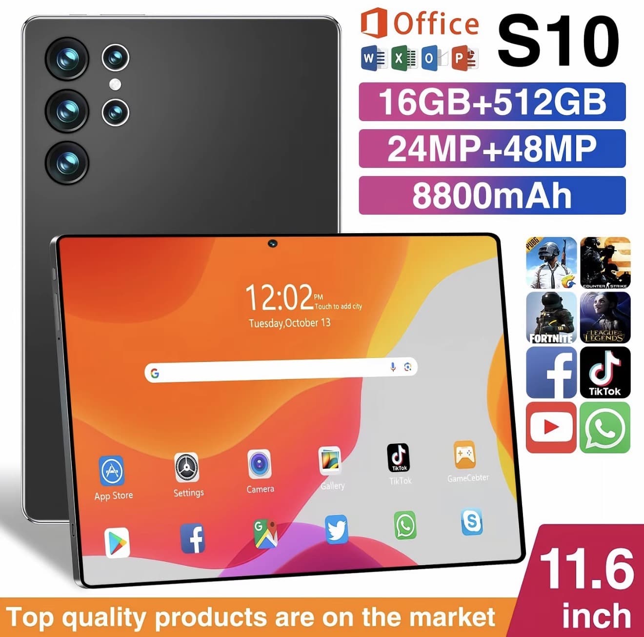 แบรนด์ใหม่ Hancdon S10 11.6 นิ้ว แท็บเล็ตพีซี RAM16G ROM1024GB แท็บเล็ตพีซี Wifi 4G / 5G แท็บเล็ตพีซี Android15.0 โปรเซสเซ อร์แท็บเล็ตหน้าจอแท็บเล็ต Full HD แท็บเล็ตพีซี 8800 mAh (รับ 148,750 แต้ม)