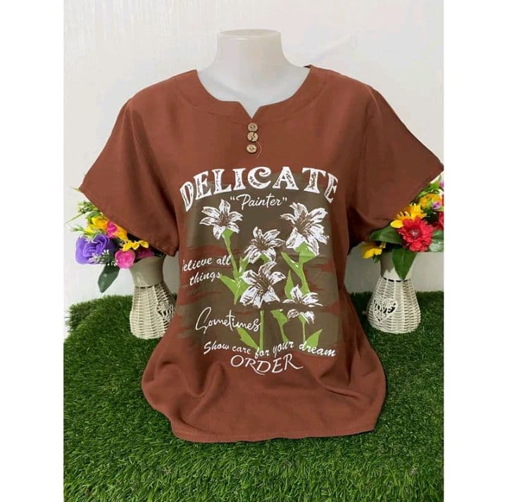 ลาย-7 เสื้อผู้หญิง เสื้อยืดสาวอวบ เสื้อผัววันคุยแม่ รอบอก38-44 (รับ9,700แต้ม)