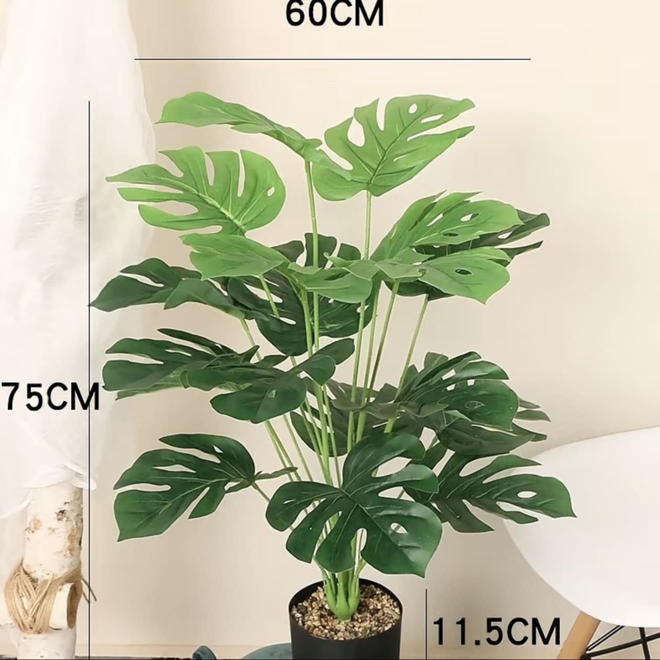 พร้อมส่ง* ต้นไม้ปลอม พร้อมกระถางสีดำ 5นิ้ว แถมฟรี Monstera 18ใบ ใบใหญ่ สูง75-80cm ต้น ไม้ประดิษฐ์ขนาดใหญ่ มอนสเตอร่าด่าง ตกแต่งบ้านแต่งสวน ส่งที่ไทยค่ะ ต้นไทรใบสักเสม Flowers (รับ 10,050 แต้ม)