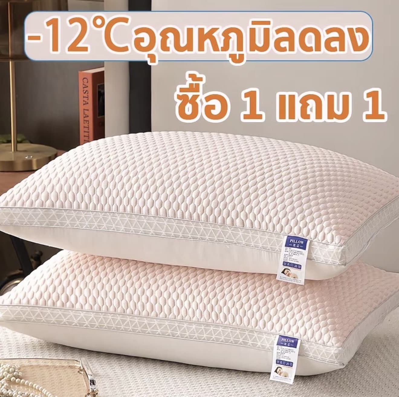 ซื้อ 1 แถม1 หมอนสุขภาพ หมอนเย็น หมอน 800g Sonw Pillow ลดอาการปวดคอ ป้องกันไรฝุ่นหมอนนอน หมอนหนุน หมอนโรงแรม (รับ 16,150 แต้ม)