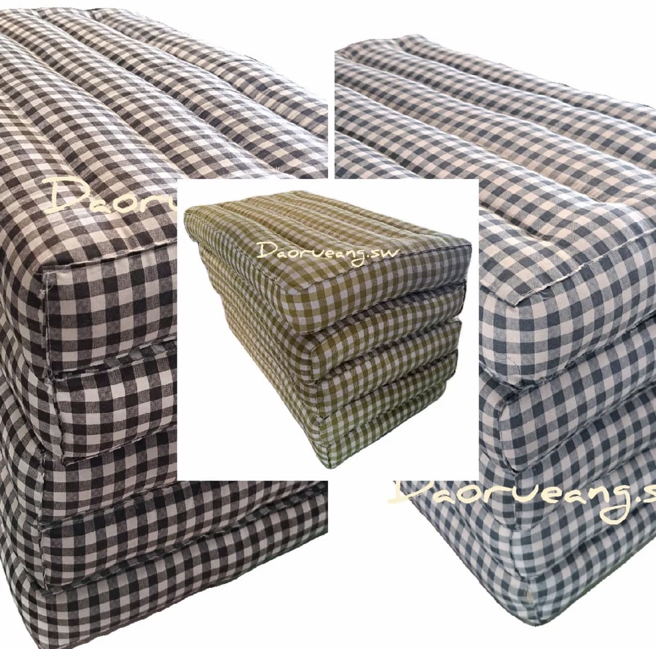 ที่นอนลายสก๊อตมินิมอล 5 พับ ผ้าคอตตอน TC ยัดนุ่นแท้ ขนาด 60x180 ซม. หนา 3 นิ้ว (ขนาด 2 ฟุต)(รับ 26,200 แต้ม)