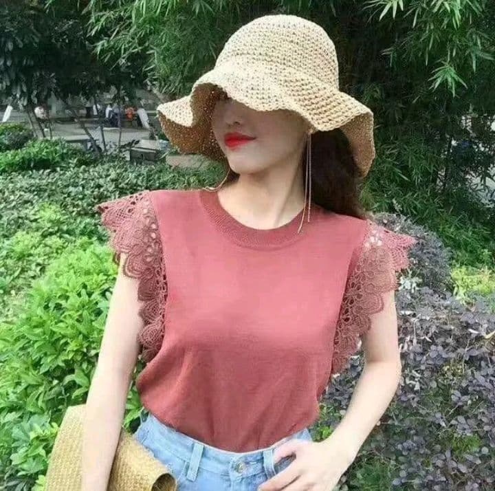 สีโอรส เสื้อแขนกุดปักลาย ลูกไม้สีเรียบหรูดูดี รีบได้ รีบเดี๋ยวไม่ทันเค้านะ (รับ12,700แต้ม)
