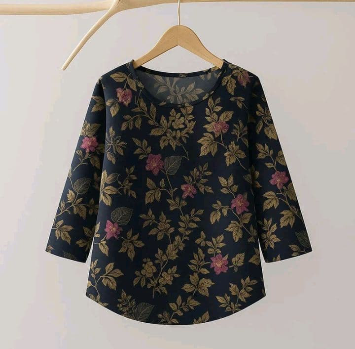 ลาย3-เสื้อสตรีพิมพ์ลายดอกไม้ สไตล์มุสลิม เสื้อหลวมลำลอง สไตล์ โบฮีเลียม ผ้าเจอร์ซีย์ใส่สบายเหมาะสำหรับใส่ทุกวัน (รับ15,700แต้ม)