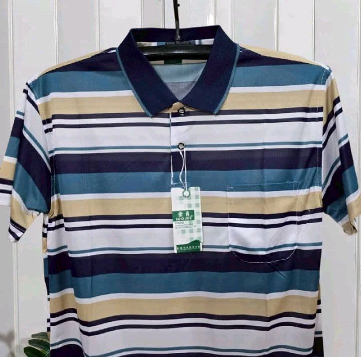 สีเขียว เสื้อโปโลคุณพ่อคุณตาเนื้อผ้าบางใส่สบายClothing สุภาพบุรุษManผู้ชายคอปกPolo Shirt (รับ11,200แต้ม)