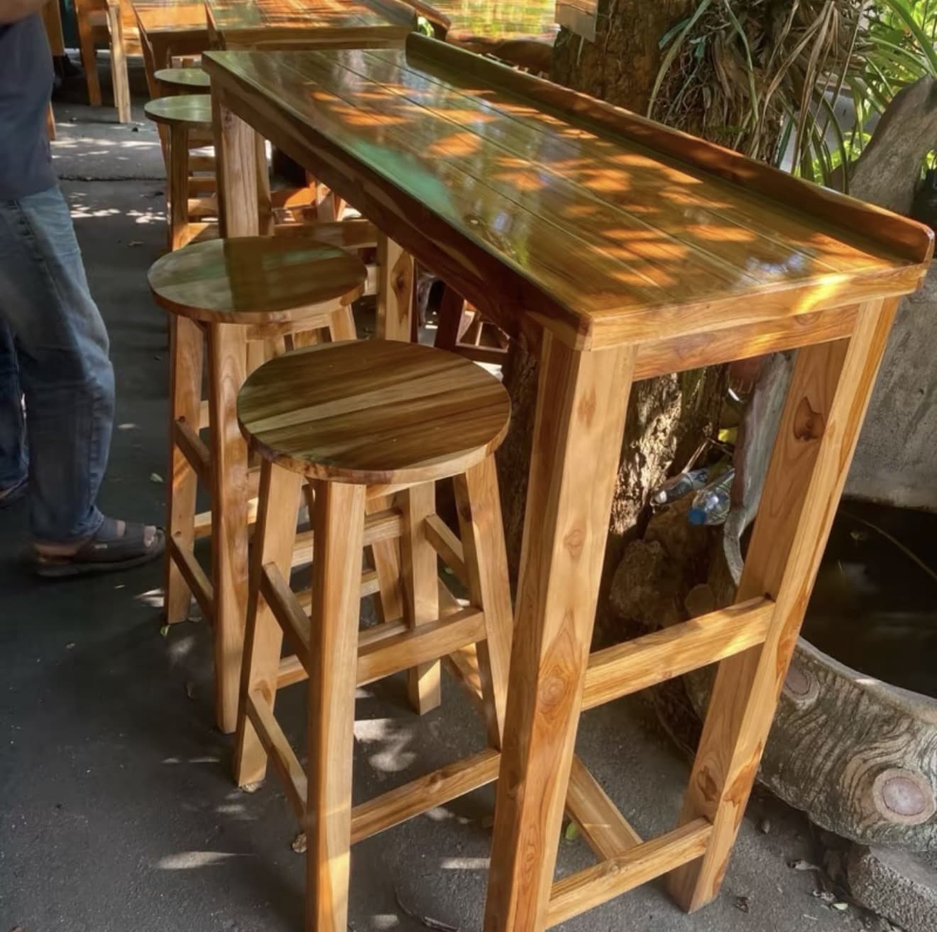 ชุดโต๊ะบาร์ไม้สักสีธรรมชาติ(เก้าอี้2ตัว) ขนาด ก40* ย150* ส100 ซม. (รับ 461,250 แต้ม)