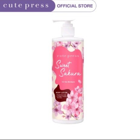 Cute Press สวีท ครีมตัวหอม ซากุระ บอดี้ โลชั่น ขนาด 490 มล. เพลิดเพลินไปกับความหอมราวกับอยู่ท่ามกลางมวลดอกซากุระ ทุกครั้งที่ทา ด้วยโลชั่นบำรุงผิวกาย พร้อมคุณค่าจากคอลลา เจน เปปไทด์ คอมเพล็กซ์, ไฮยาลูโรนิค แอซิด และสารสกัด จากดอกซากุระ ช่วยบำรุงให้ผิวคุณเนียนนุ่ม กระจ่างใส แลดู อ่อนเยาว์ และคงความชุ่มชื่นยาวนานถึง 12 ชั่วโมง(รับ16750แต้ม)
