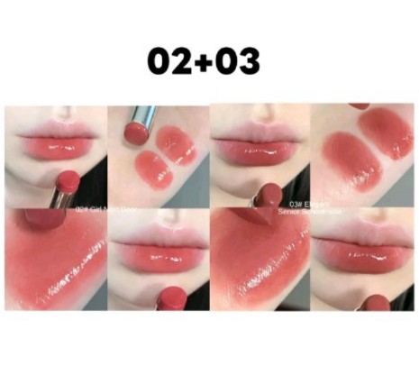 Hydrating กระจกแก้ว ลิปกลอสเนื้อ แข็ง ลิปสติกเจลลี่แสงน้ำ หมีน้อยน่ารัก ติดทนนาน(รับ11250แต้ม)