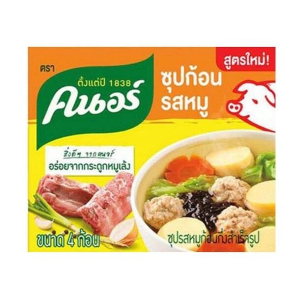 คนอร์ ซุปรสหมูก้อน ขนาด 40 กรัม จำนวน 4 หน่วย