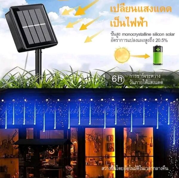 สายไฟหิ่งห้อย LED โซล่าเซลล์ ตกแต่งสวน - Image 4