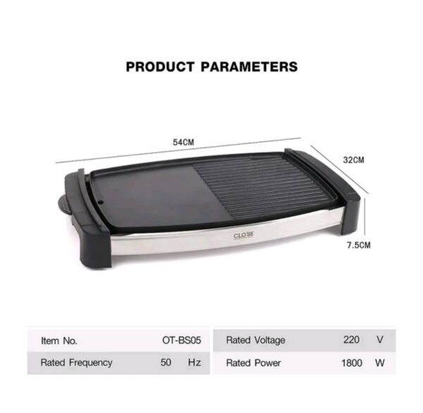 CLOSE เตาย่างไร้ควัน 1800 วัตต์ รุ่น OT-BS05 สีดํา - Image 6