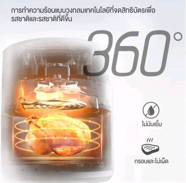 YOTEXหม้อทอดอากาศมัลติฟังก์ชั่นความจุ: 8 ลิตรกําลัง: 1500W - Image 3