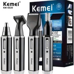 Kemei เครื่องตัดแต่งคิ้วหูด้านหลัง 4 in 1 เครื่องโกนหนวดไฟฟ้าแบบชาร์จ รุ่น: KM-6630 กําลังไฟ: 2W