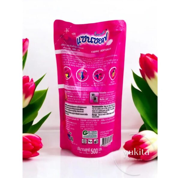 น้ำยาปรับผ้านุ่มสูตรเข้มข้น แซนซอฟ X3 ถุง เติม 500 มล. หอมยาว หอมนาน - Image 2