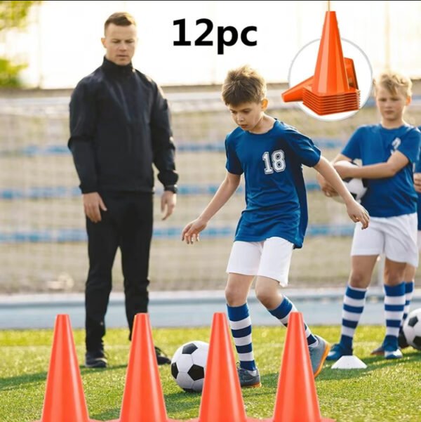 กรวยซ้อมวิ่ง กรวยฝึกซ้อม กรวยกีฬา สูง 8 นิ้ว ชุด 12 ชิ้น / Sport training cone 12pcs กรวยฝึก ซ้อม กรวยซ้อมวิ่ง กรวย กรวยซ้อมกีฬา ฟุตบอล 12ชิ้น อุปกรณ์การฝึกอบรม - Image 2