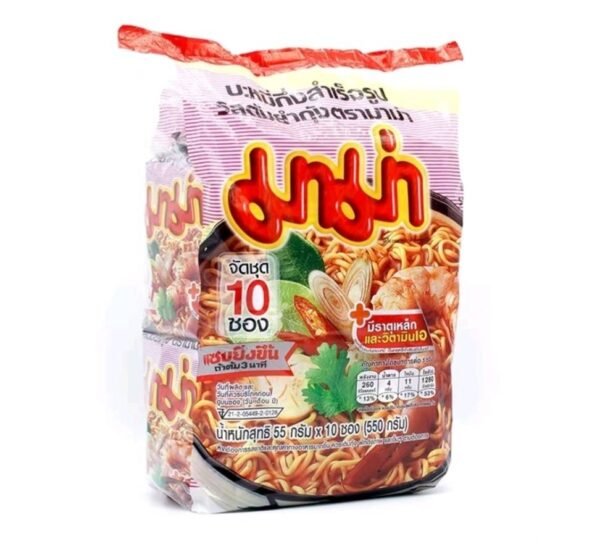มาม่า บะหมี่รสต้มยำกุ้ง แพค 10 ซอง จำนวน 2 แพค
