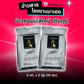 [ต้นฤดู] ข้าวหอมมะลิสุรินทร์ใหม่ 5 กก. x 2 ถุง (10กก.) ตราสวัสดี ถุงดำ