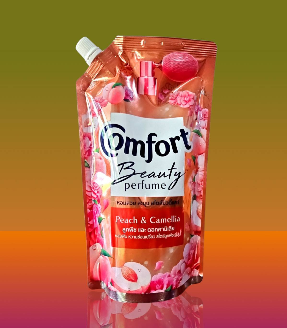 ผลิตภัณฑ์ปรับผ้านุ่ม สูตรเข้มข้นพิเศษ คอมฟอร์ท บิวตี้ เพอร์ฟูม ลูกพีชและดอกคามิเลีย ขนาด 470 มิลลิลิตร